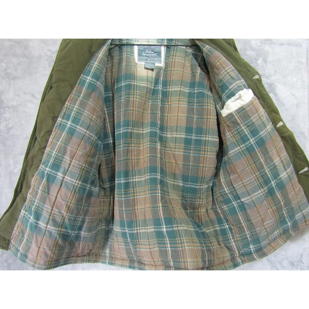 Urban Pipeline Barn Jacket Mens XL Beige Good Canvas Corduroy‎ Plaid Lined Coat
